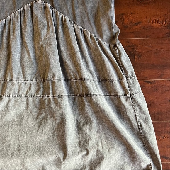 ZARA Acid Wash Drop Waist T-Shirt Midi Dress Gray Size Medium - Picture 9 of 12